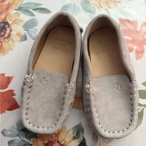 Janie and Jack Cream Suede Loafers for toddler